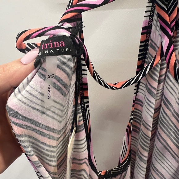 Trina Turk Milian 2 Chevron Striped Maxi dress Size XS - Picture 7 of 8